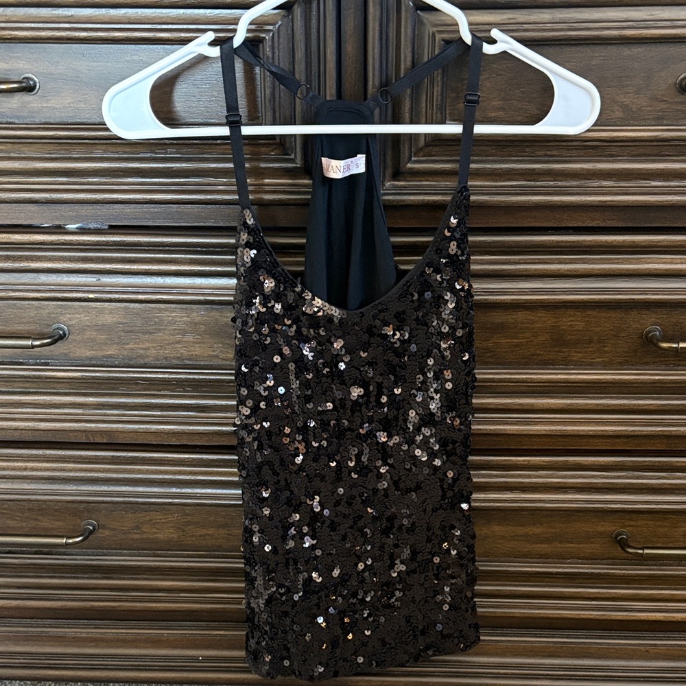 Sequin Black Top